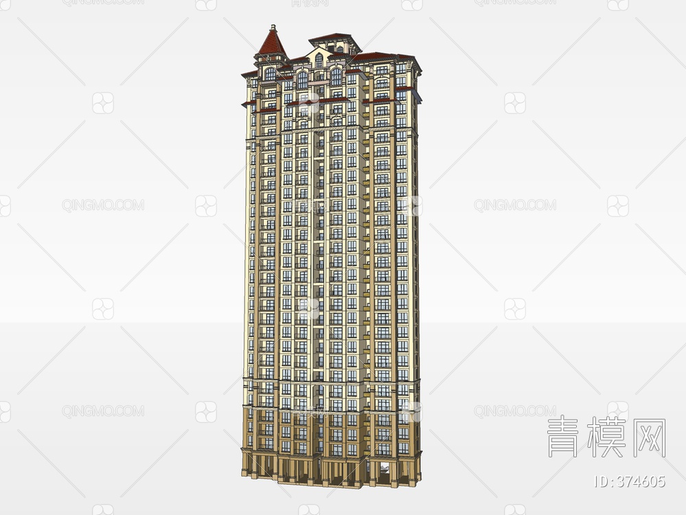 高层建筑SU模型下载【ID:374605】