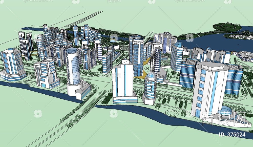 城市规划SU模型下载【ID:375024】