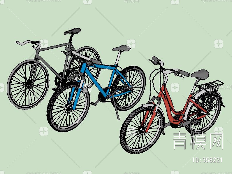 自行车SU模型下载【ID:358221】