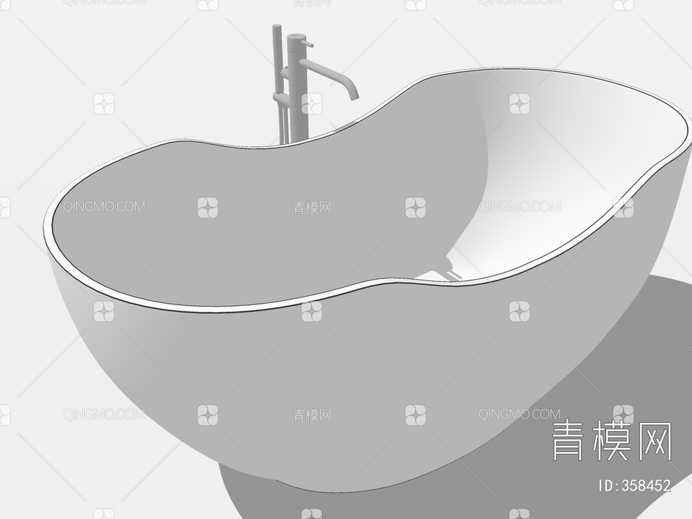 陶瓷独立浴缸SU模型下载【ID:358452】