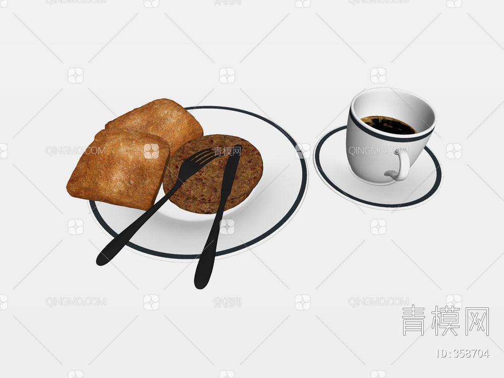 面包咖啡SU模型下载【ID:358704】