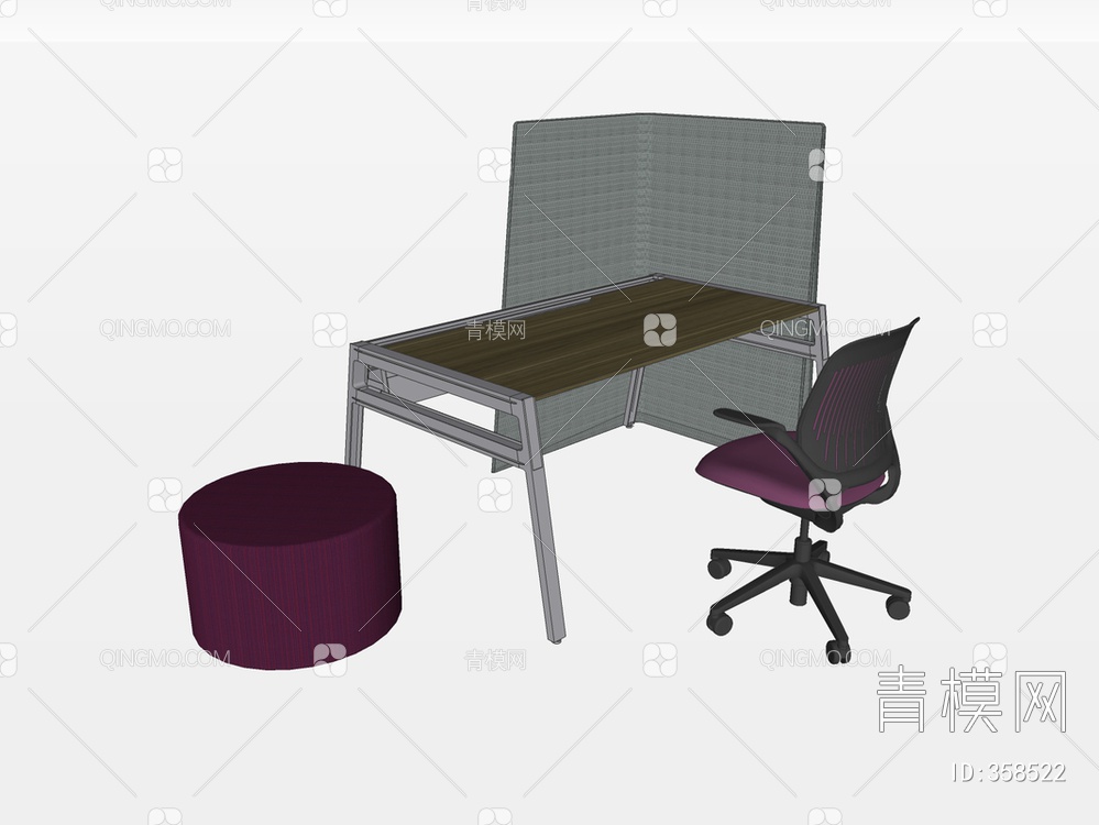 办公桌椅SU模型下载【ID:358522】