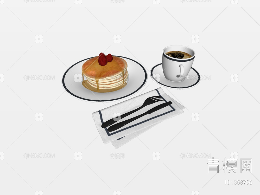 蛋糕咖啡SU模型下载【ID:358706】
