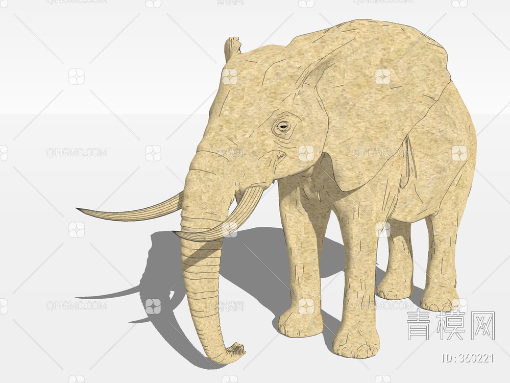 大象雕塑SU模型下载【ID:360221】