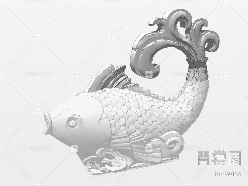 鲤鱼雕塑SU模型下载【ID:360156】