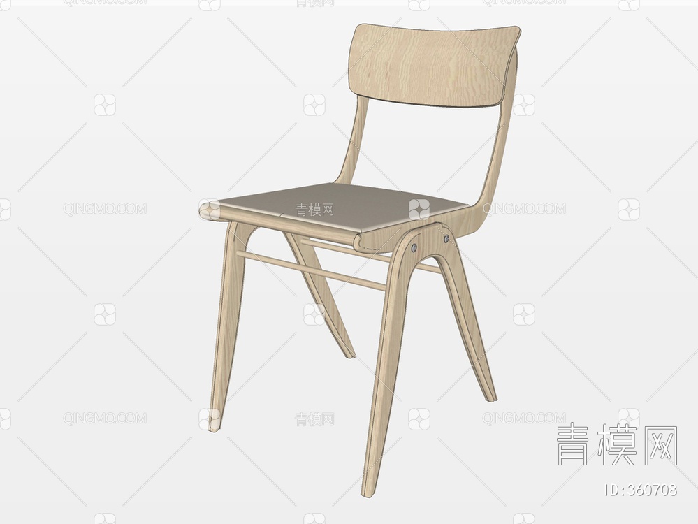 木纹单椅SU模型下载【ID:360708】
