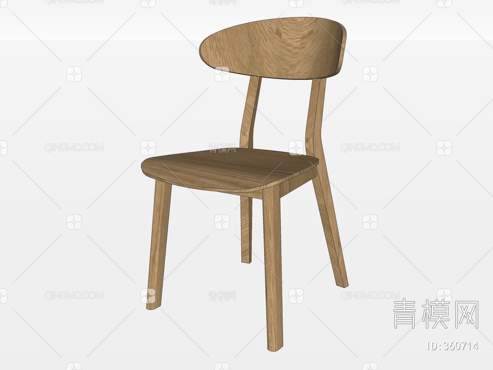 木纹单椅SU模型下载【ID:360714】