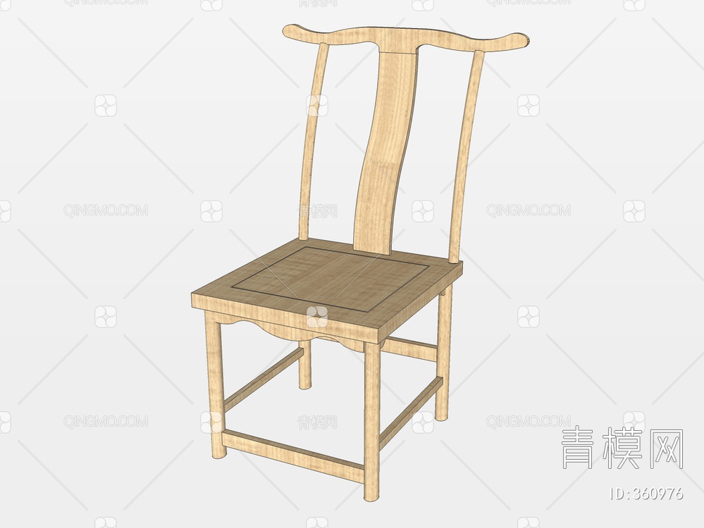 实木单椅SU模型下载【ID:360976】