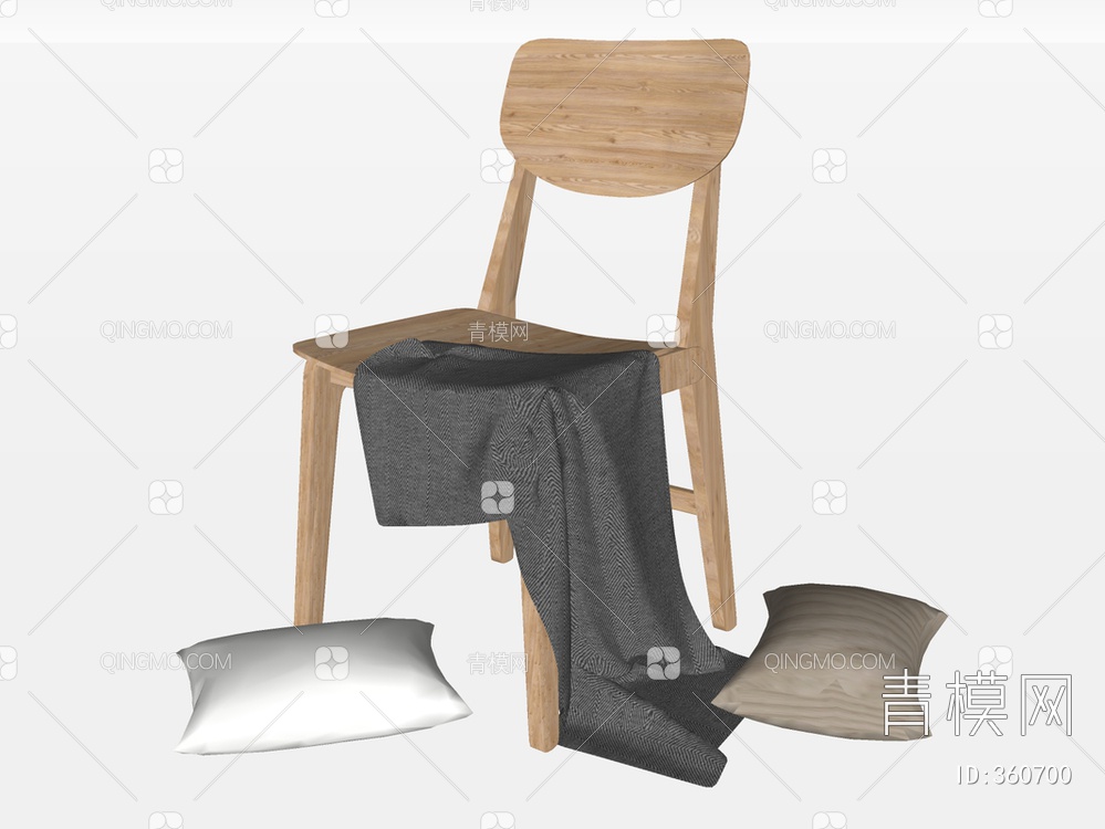 木纹单椅SU模型下载【ID:360700】
