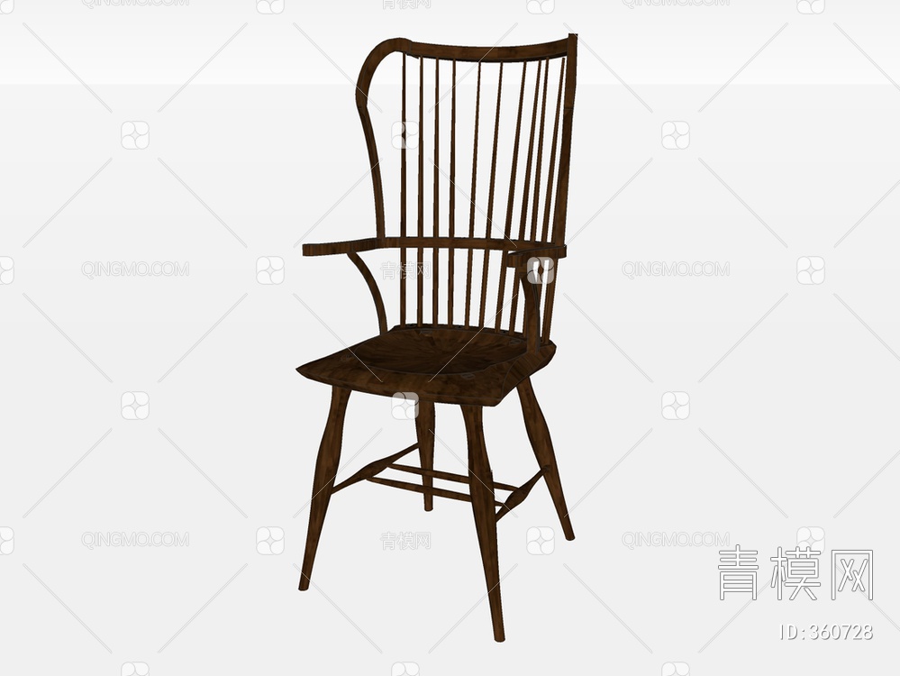 木纹单椅SU模型下载【ID:360728】