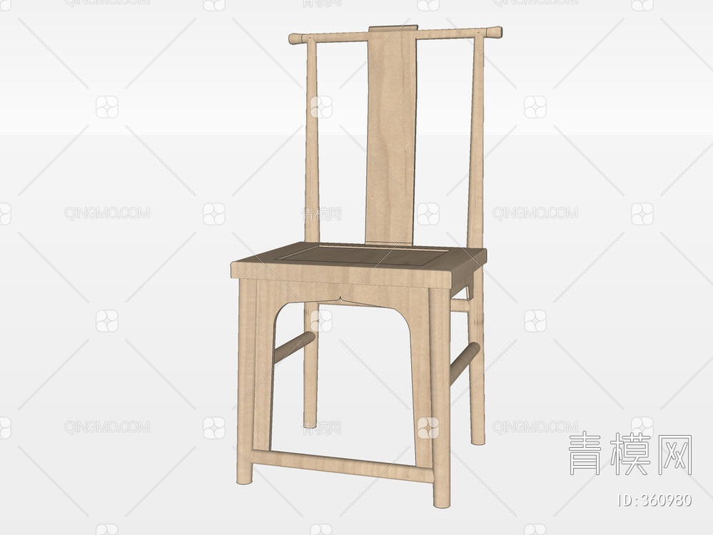 实木单椅SU模型下载【ID:360980】