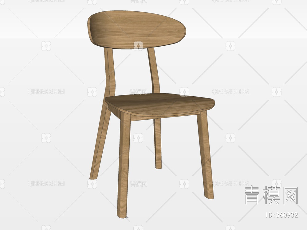实木单椅SU模型下载【ID:360932】