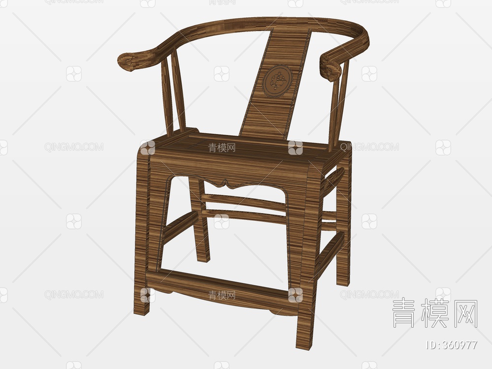 实木单椅SU模型下载【ID:360977】
