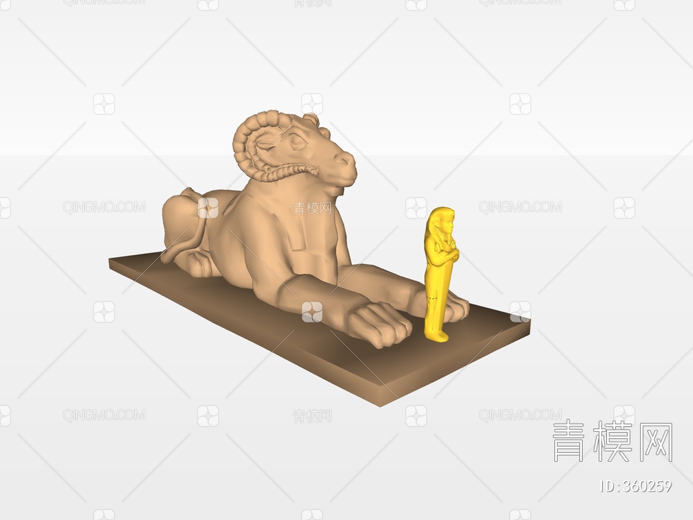 埃及雕塑SU模型下载【ID:360259】
