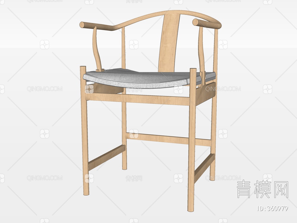 木质单椅SU模型下载【ID:360979】