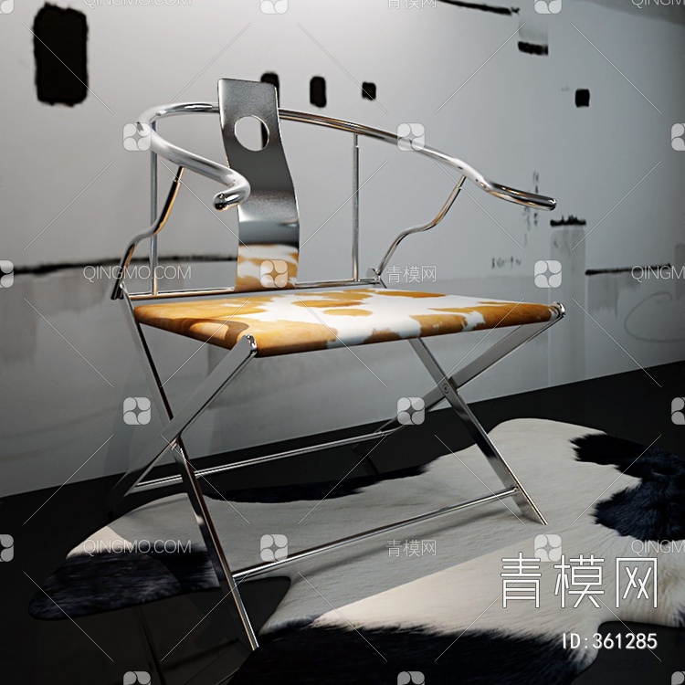 不锈钢圈椅3D模型下载【ID:361285】