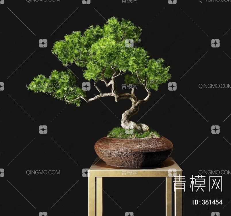 松树盆栽盆景摆件3D模型下载【ID:361454】