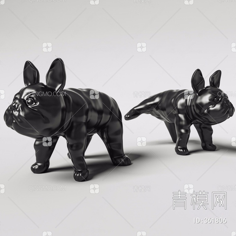 斗牛犬摆件3D模型下载【ID:361806】