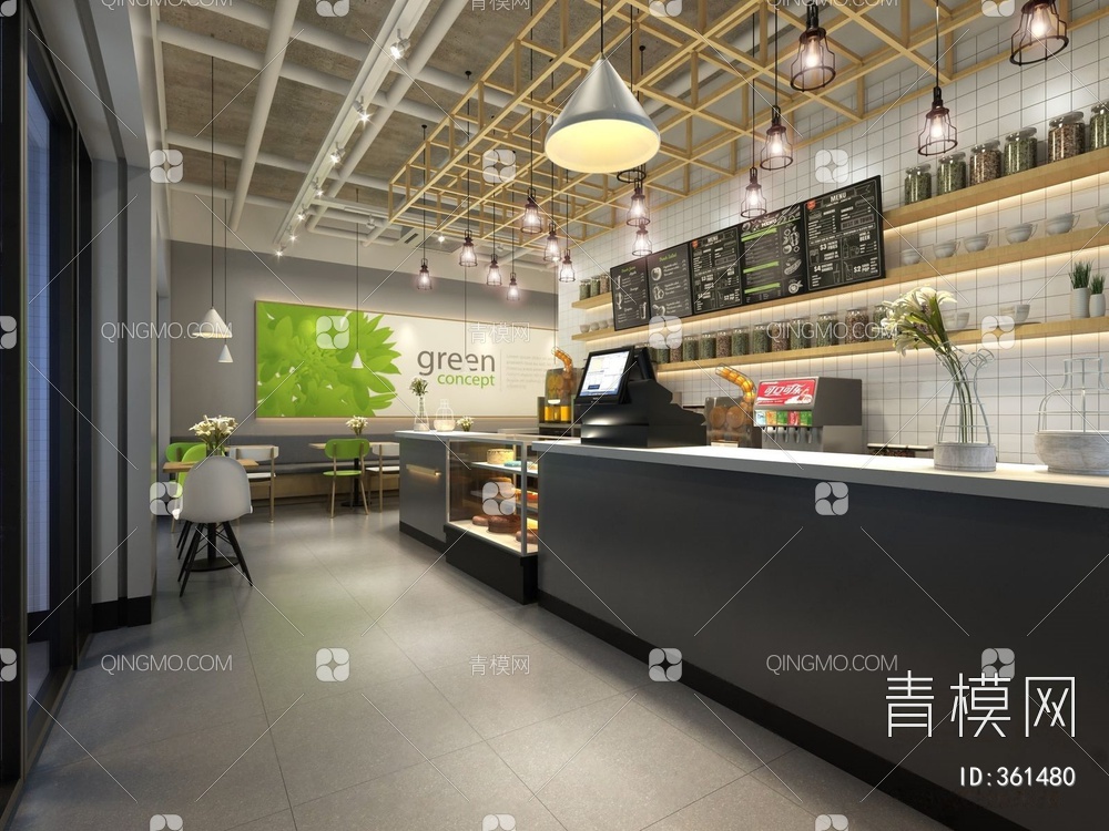 奶茶店3D模型下载【ID:361480】