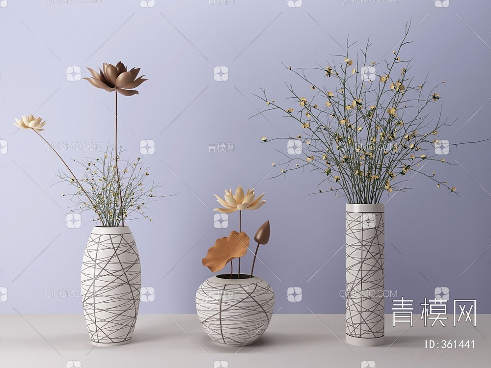 陶瓷花瓶3D模型下载【ID:361441】