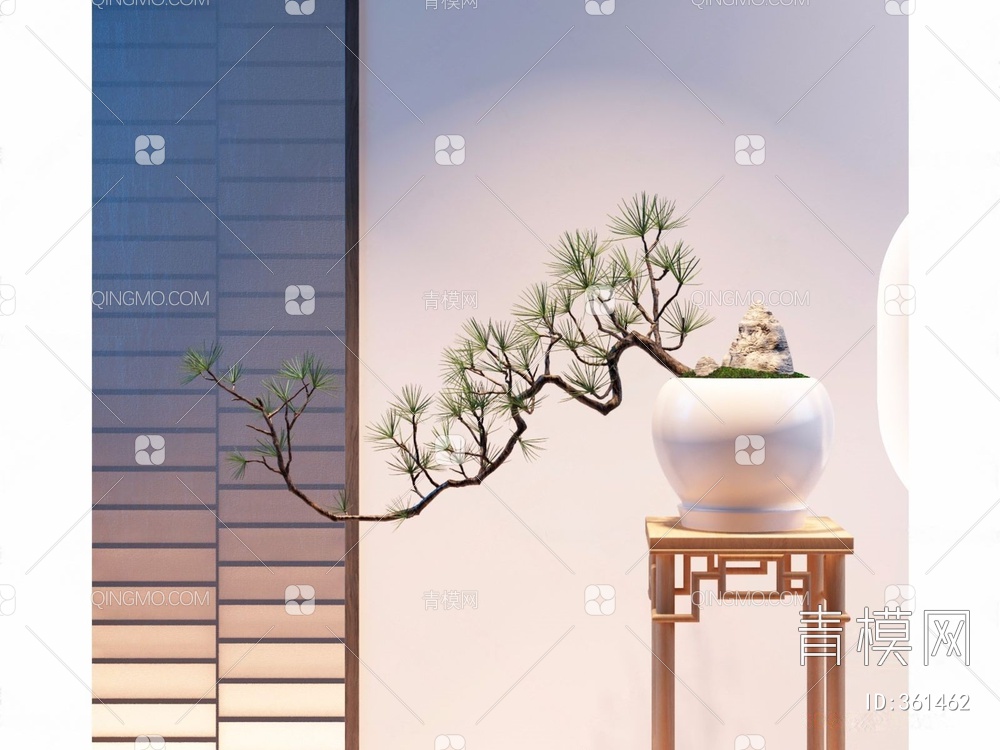 植物松树盆栽3D模型下载【ID:361462】