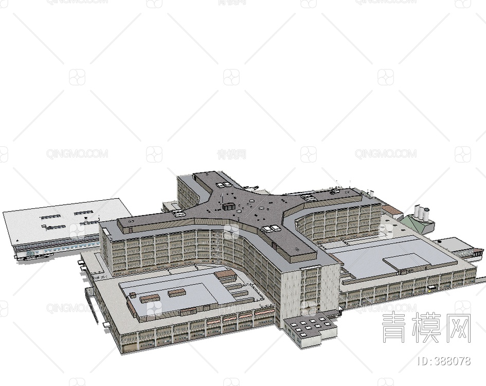 大型医院SU模型下载【ID:388078】