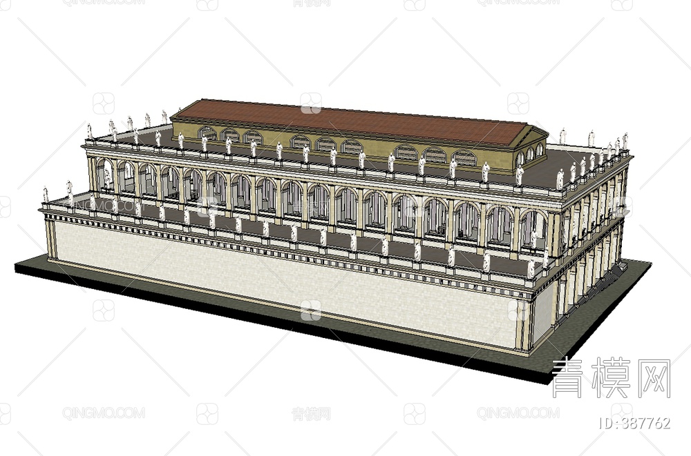 古罗马建筑SU模型下载【ID:387762】