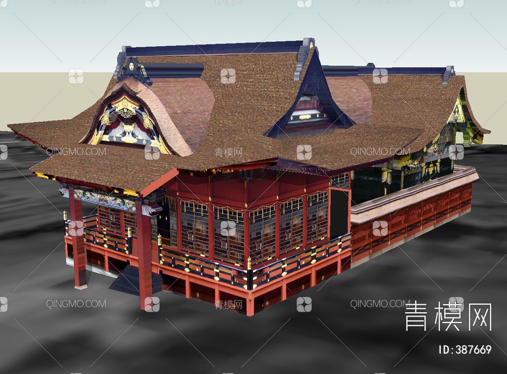 日本古建筑SU模型下载【ID:387669】