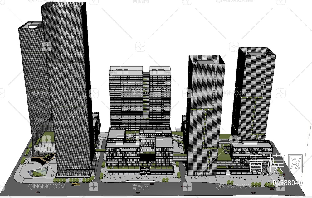 城市规划SU模型下载【ID:388040】