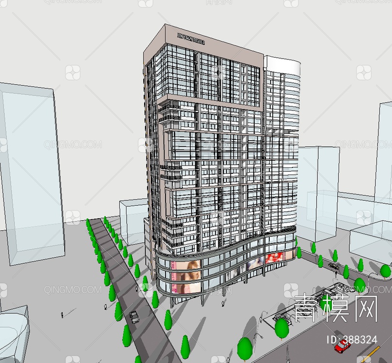 商业办公楼SU模型下载【ID:388324】