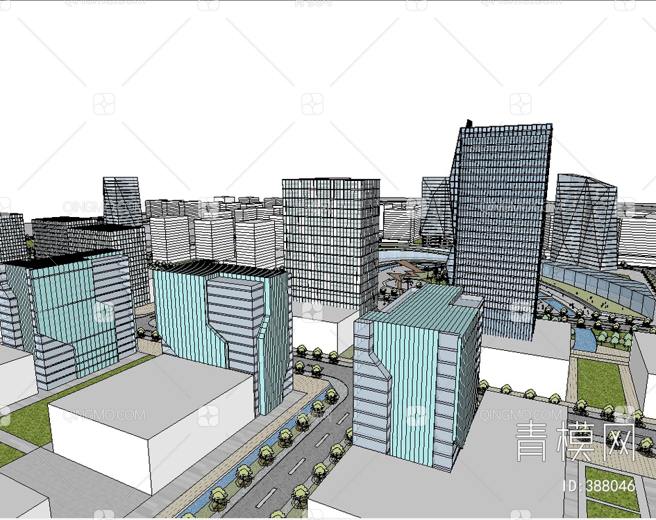 城市设计规划SU模型下载【ID:388046】