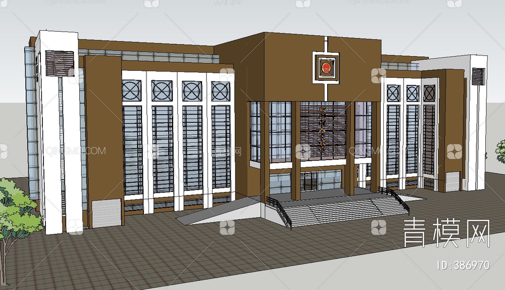 小型政府大楼SU模型下载【ID:386970】