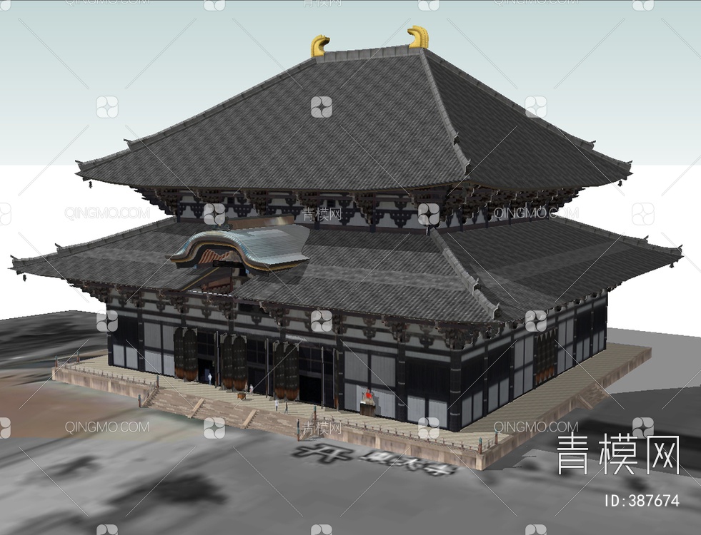 日本古建筑SU模型下载【ID:387674】