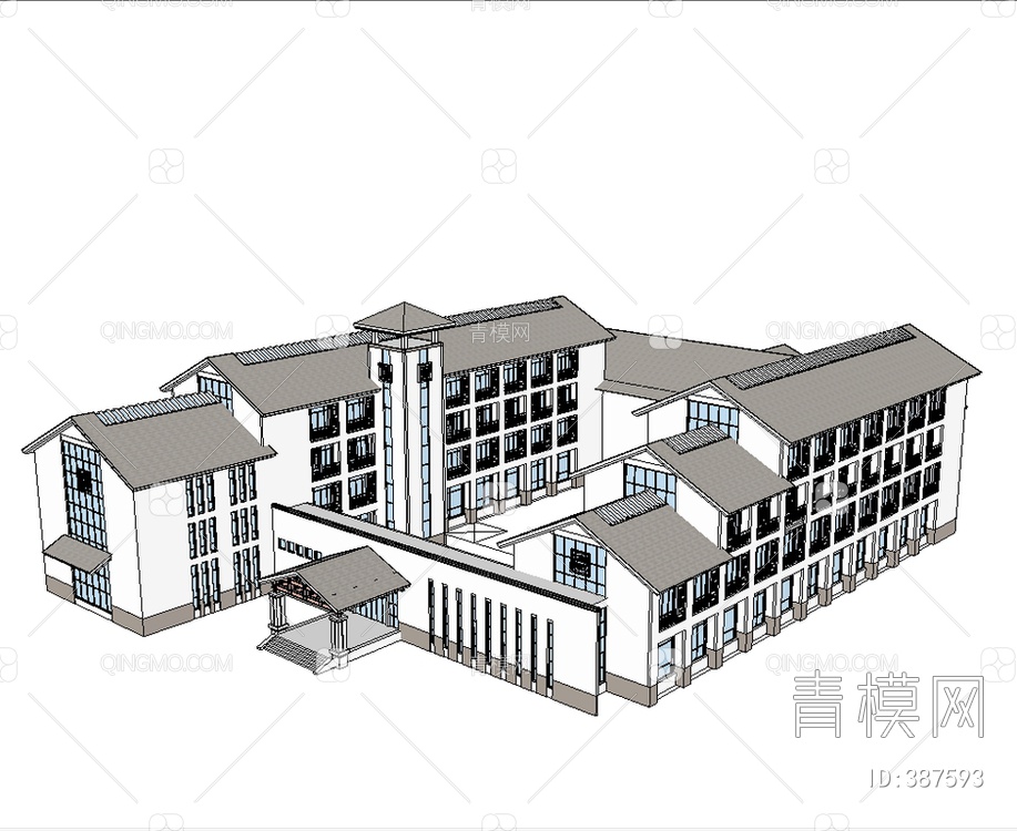 酒店SU模型下载【ID:387593】