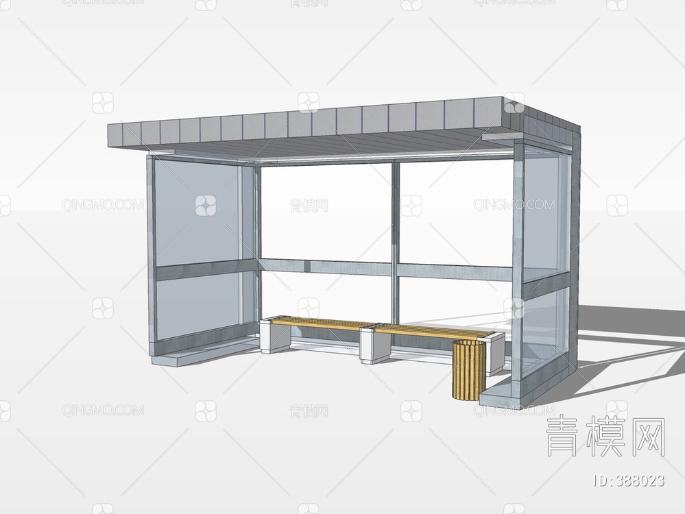 公交车站SU模型下载【ID:388023】