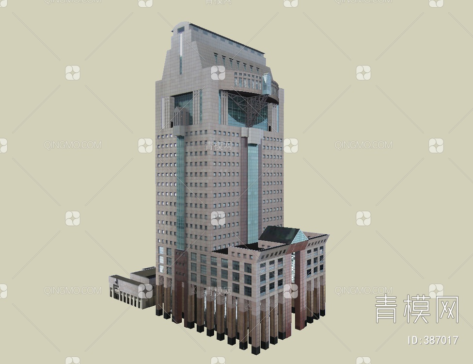 高层办公楼SU模型下载【ID:387017】