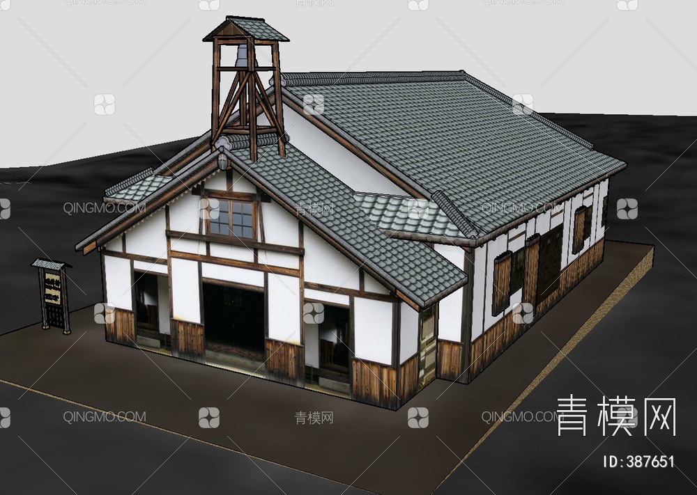 日本古建筑SU模型下载【ID:387651】
