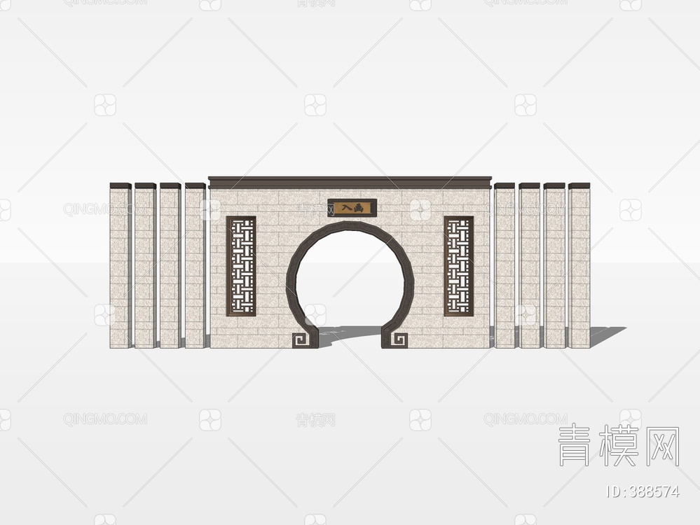 月洞门SU模型下载【ID:388574】