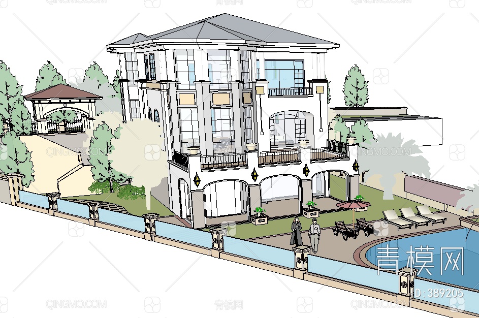 别墅SU模型下载【ID:389205】