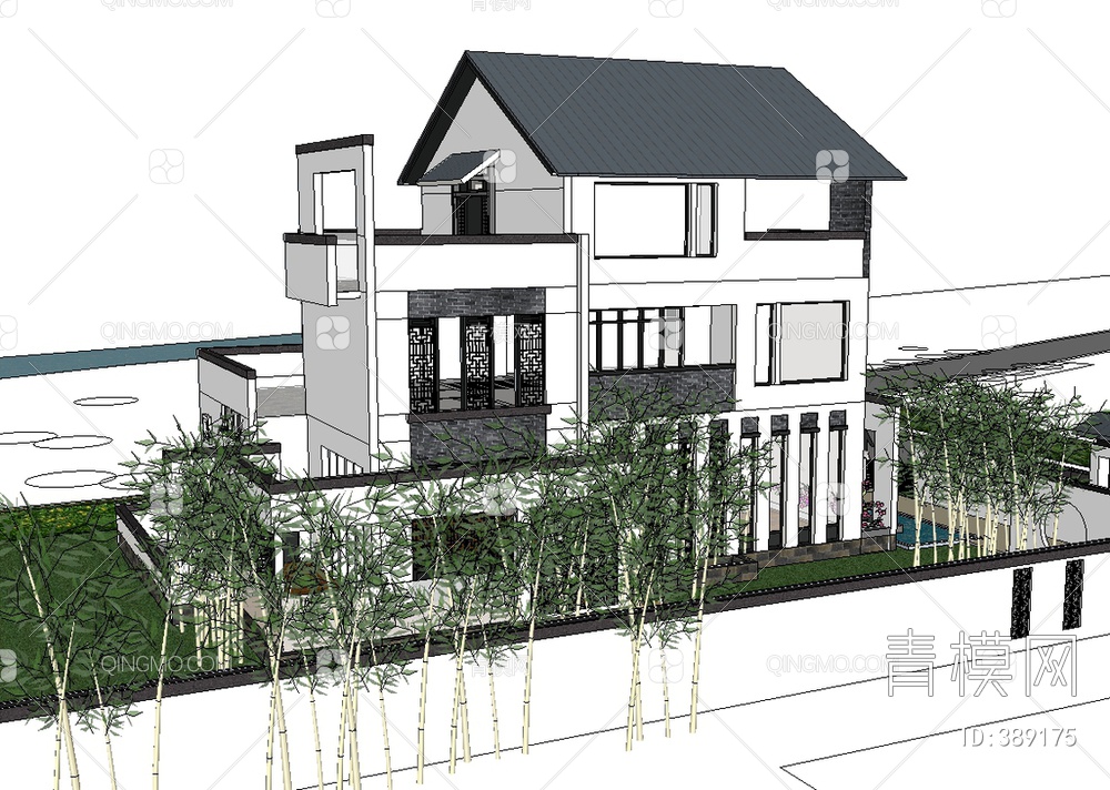 别墅SU模型下载【ID:389175】