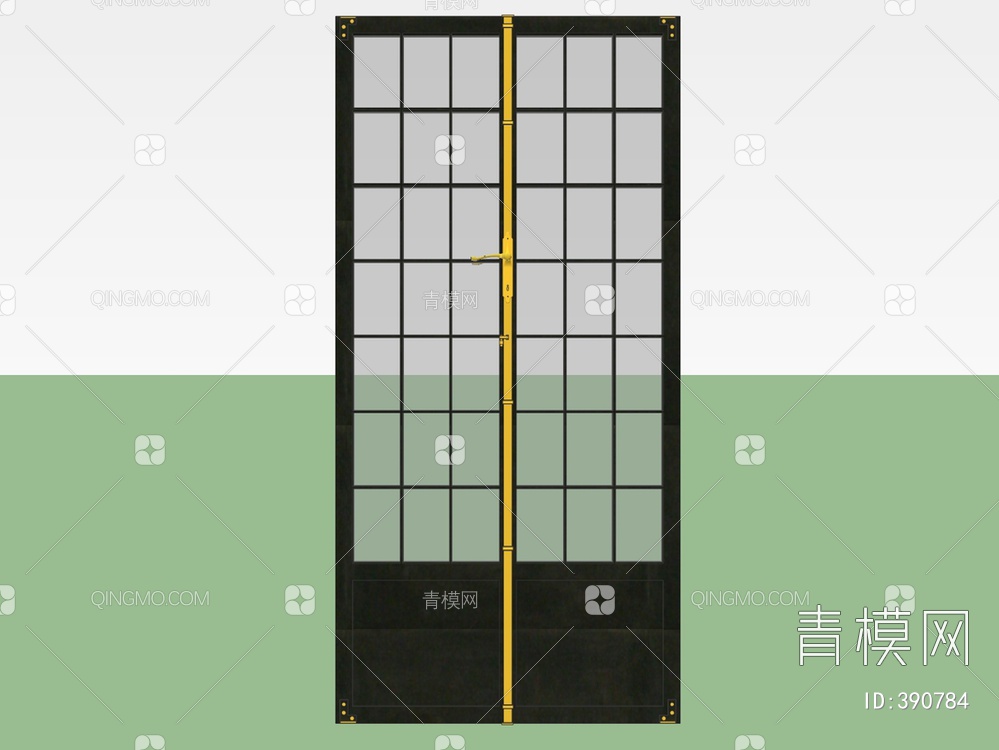 实木双开门SU模型下载【ID:390784】