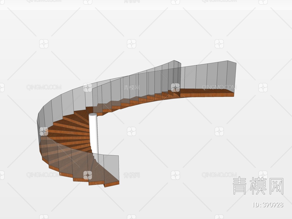  旋转楼梯SU模型下载【ID:390928】
