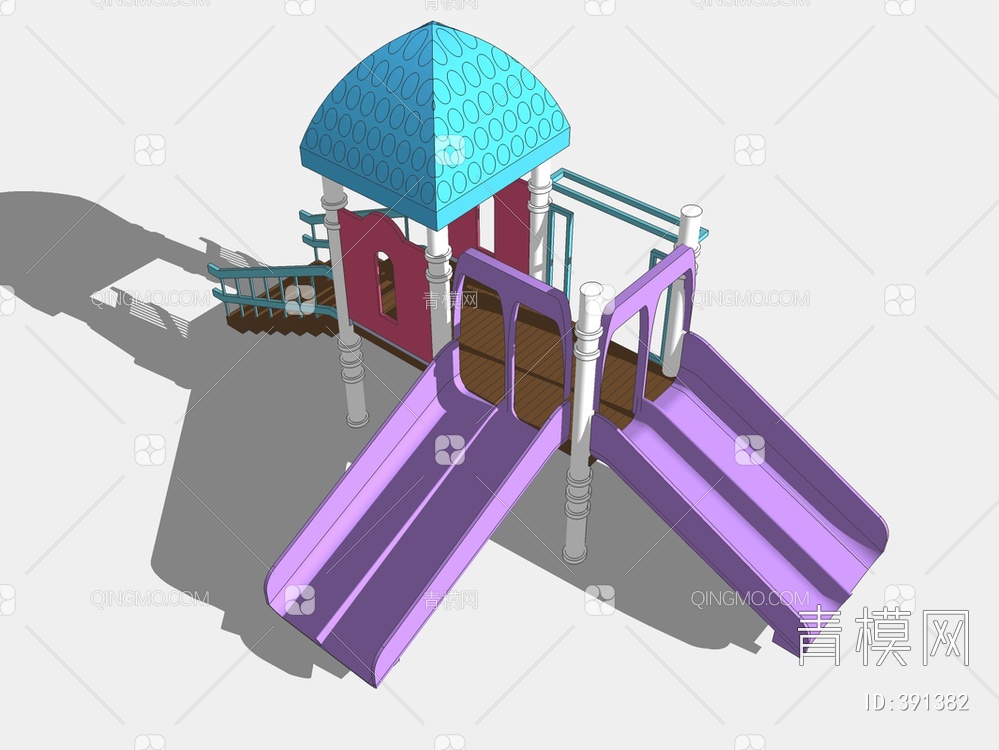儿童滑滑梯SU模型下载【ID:391382】