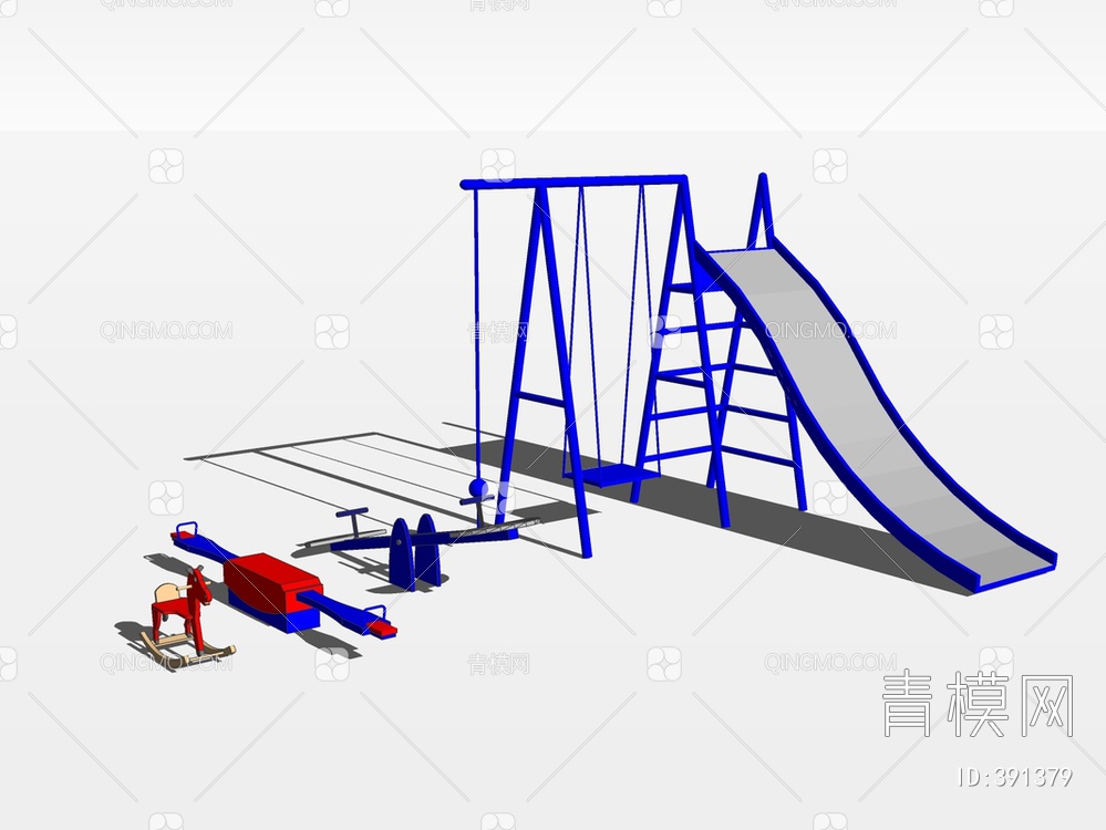 儿童滑滑梯SU模型下载【ID:391379】