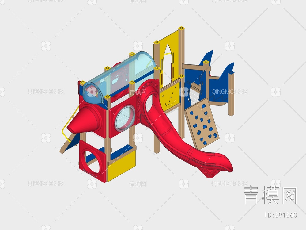 儿童滑滑梯SU模型下载【ID:391360】