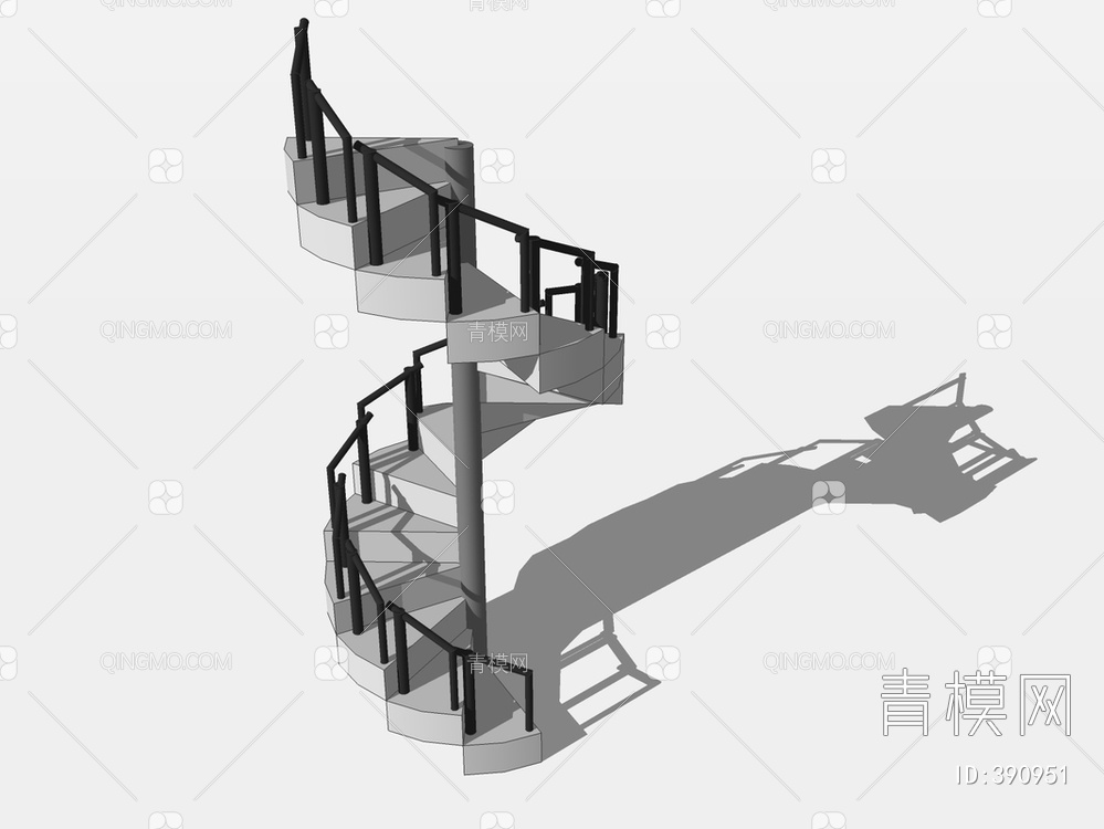 旋转楼梯SU模型下载【ID:390951】