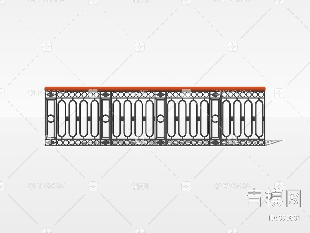 铁艺栏杆SU模型下载【ID:390801】