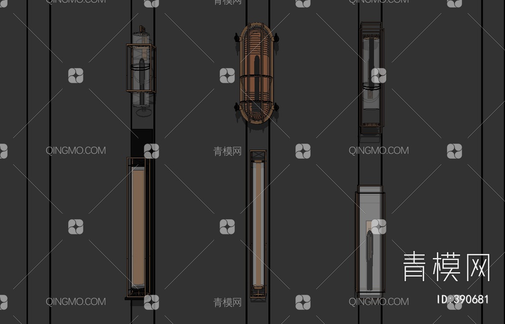 壁灯模型SU模型下载【ID:390681】