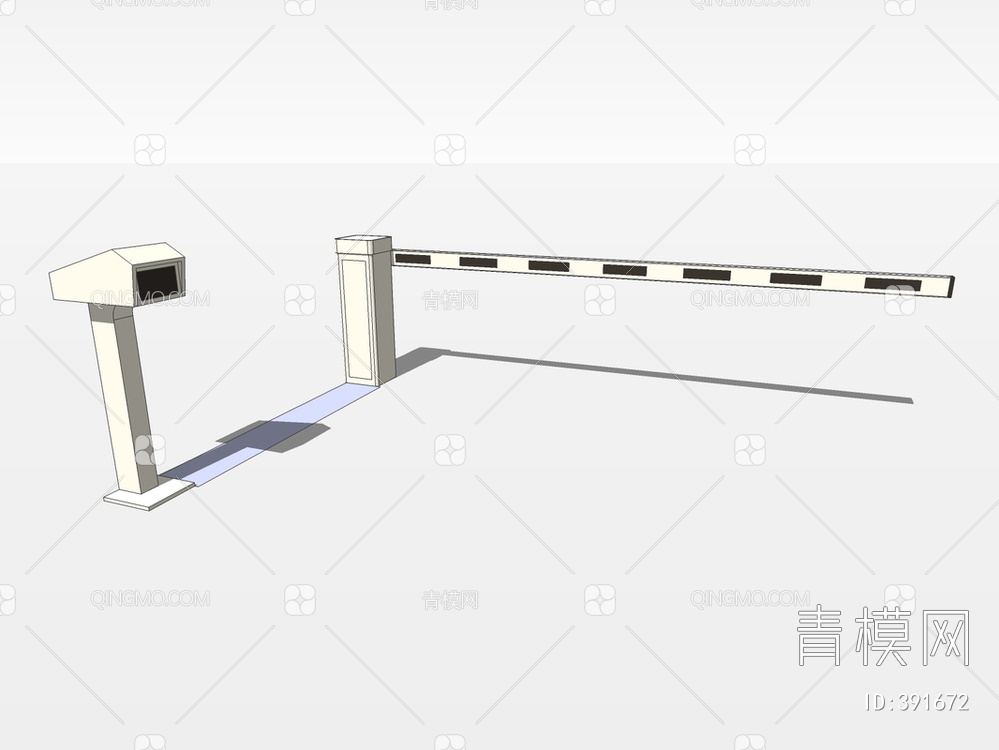 车行道闸SU模型下载【ID:391672】