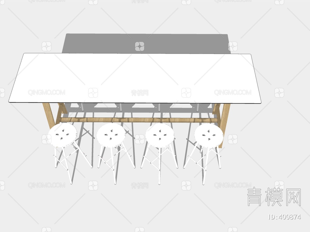 餐桌椅组合SU模型下载【ID:400874】